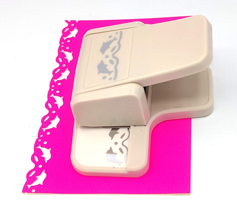 Kucaa Handmade Scrapbooking Edge Puncher Fancy Border Punch S Heart Dolphin Design DIY Paper Cutter (Dolphins) - Image 2